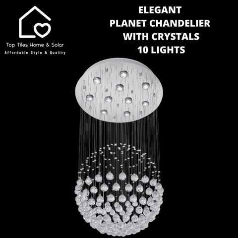 Elegant Planet Chandelier With Crystals - 10 Lights