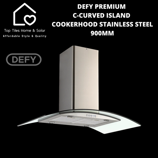 Defy Premium C-Curved Island Cookerhood Stainless Steel - 900mm DCH323