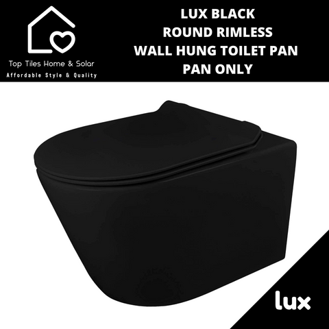 Lux Black Round Rimless Wall Hung Toilet Pan - Pan Only