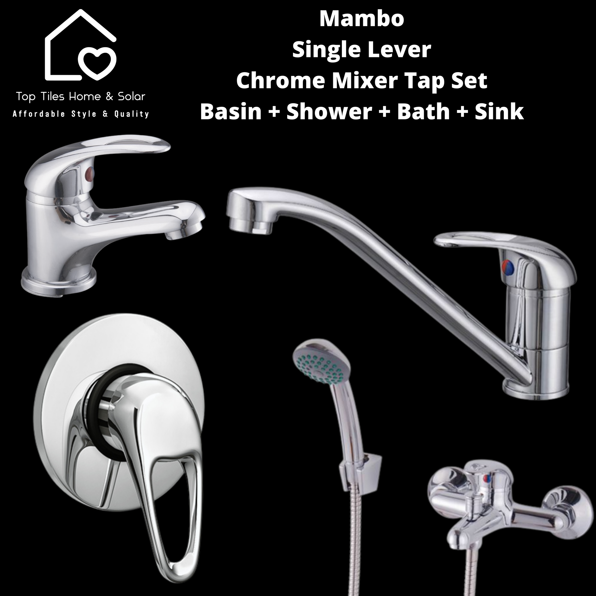 Mambo Chrome Bathroom Mixer Combo