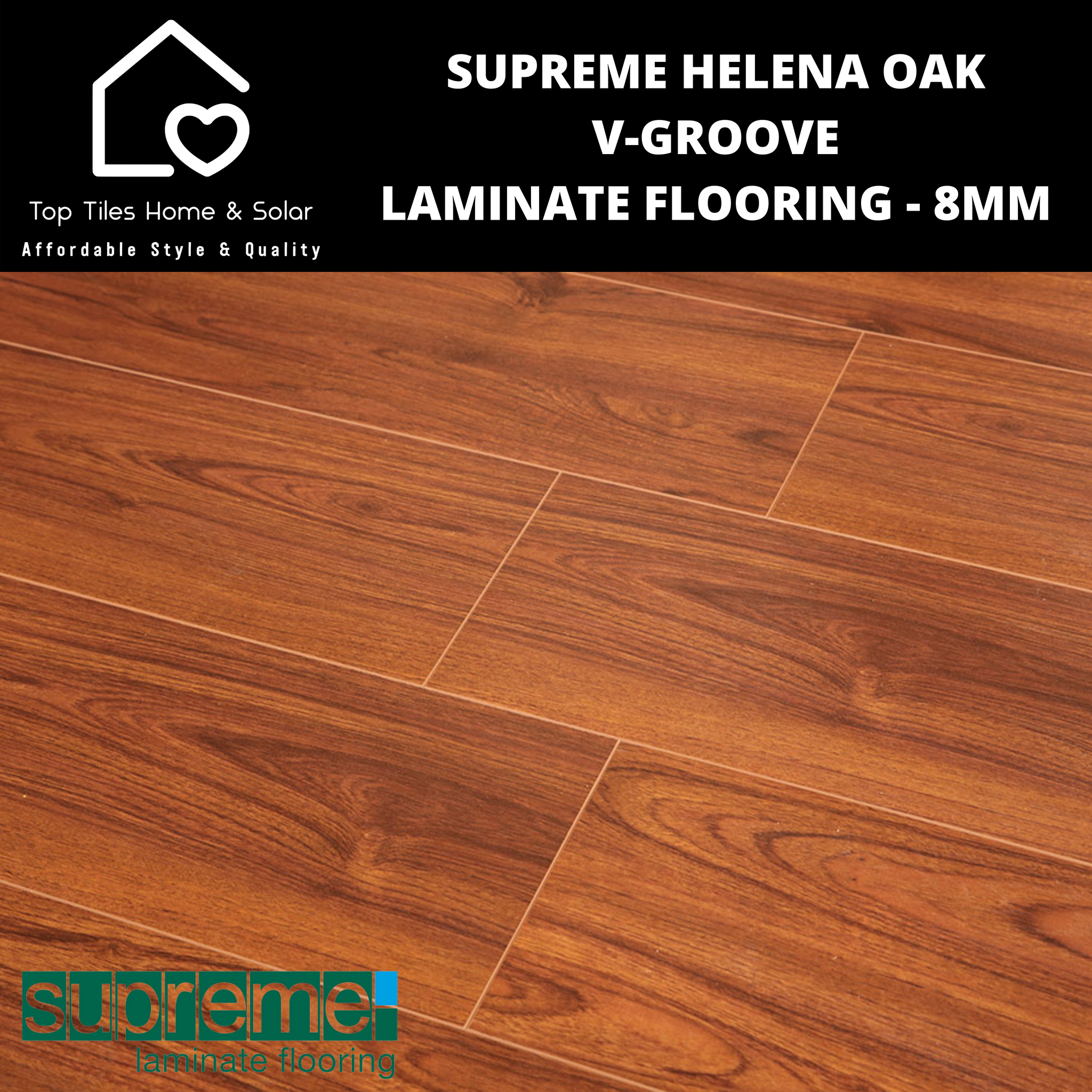 Supreme Helena Oak V-Groove Laminate Flooring - 8mm