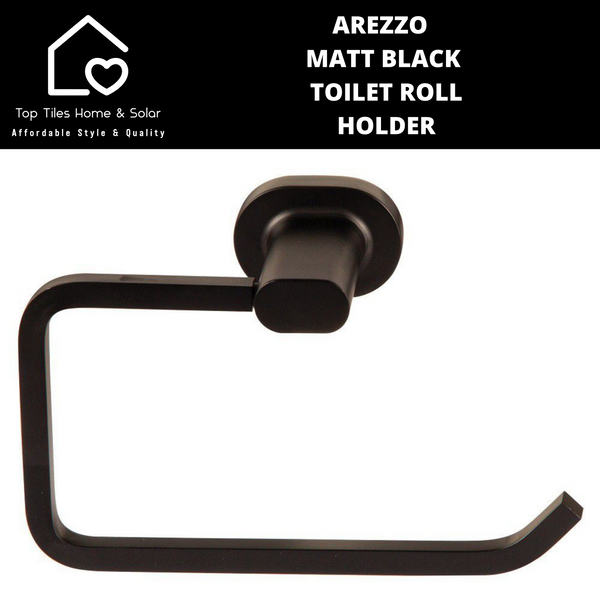 Arezzo Matt Black Toilet Roll Holder