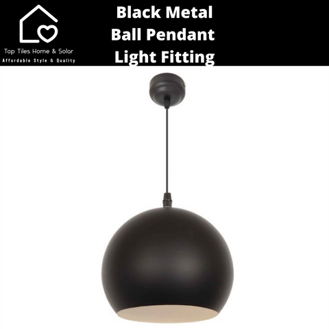 Black Dome Metal Pendant Light Fitting