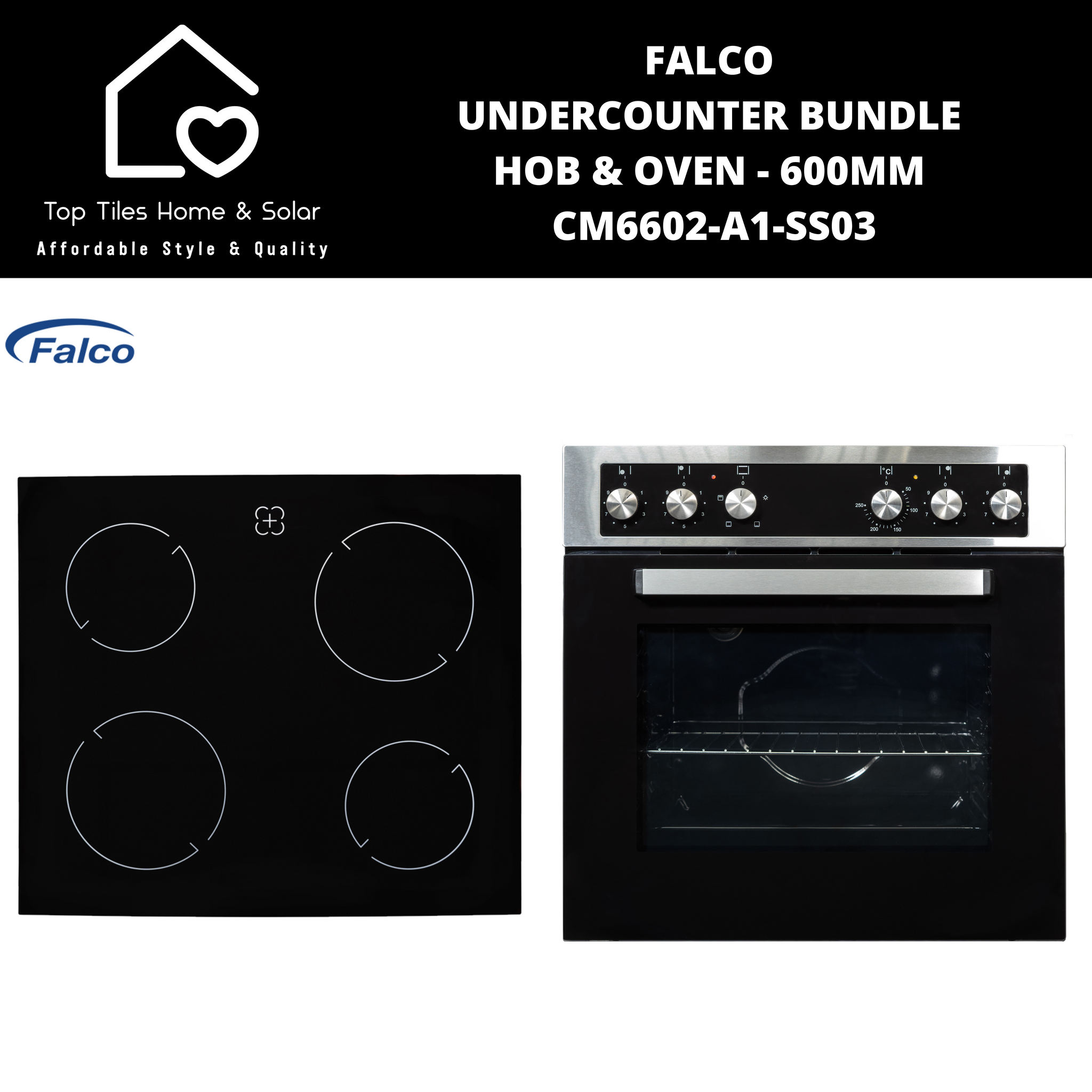 Falco Undercounter Bundle Hob & Oven - 600mm CM6602-A1-SS03