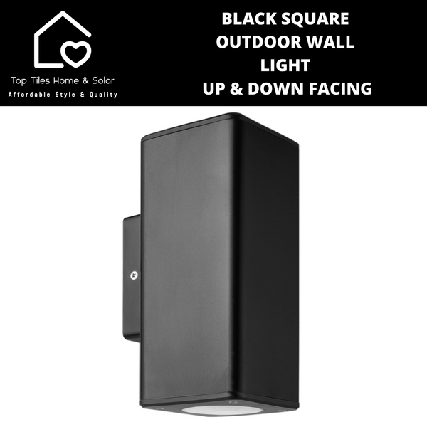 Black Square Outdoor Wall Light Up & Down Facing