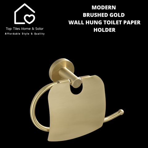 Modern Brushed Gold Wall Hung Toilet Paper Holder