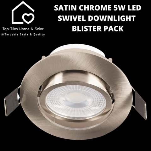 Satin Chrome 5W LED Swivel Downlight - Blister Pack