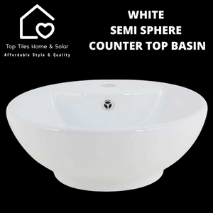 White Semi Sphere Counter Top Basin - 455mm