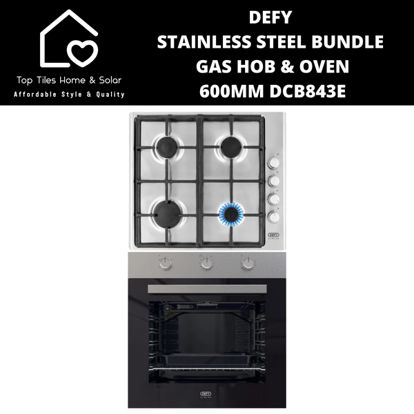 DEFY Stainless Steel Bundle Gas Hob & Oven - 600mm DCB843E