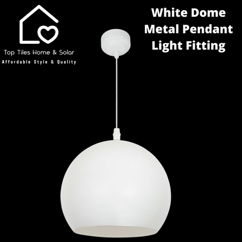 White Dome Metal Pendant Light Fitting