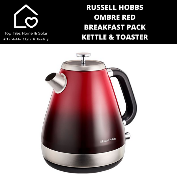 Russell Hobbs Ombre Red Breakfast Pack - Kettle & Toaster