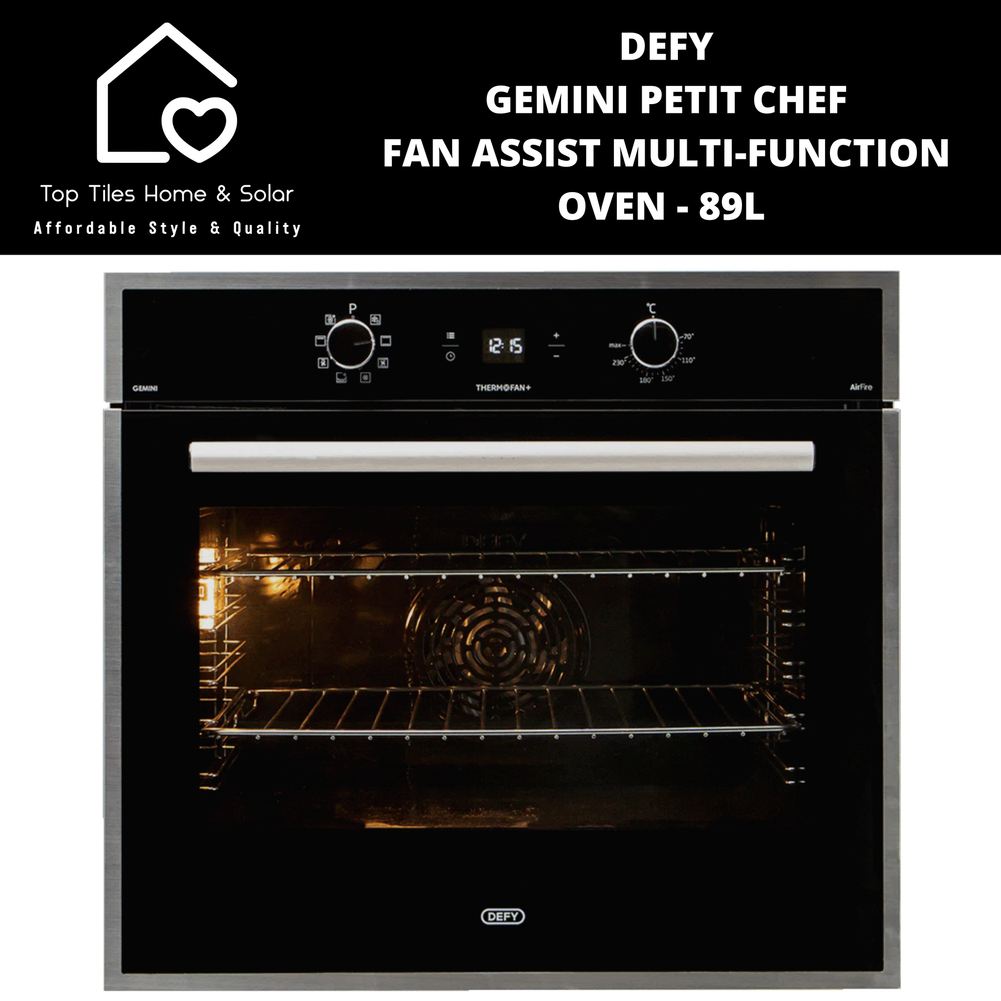 Defy Gemini Petit Chef Fan Assist Multi-Function Oven - 89L DBO775 ...