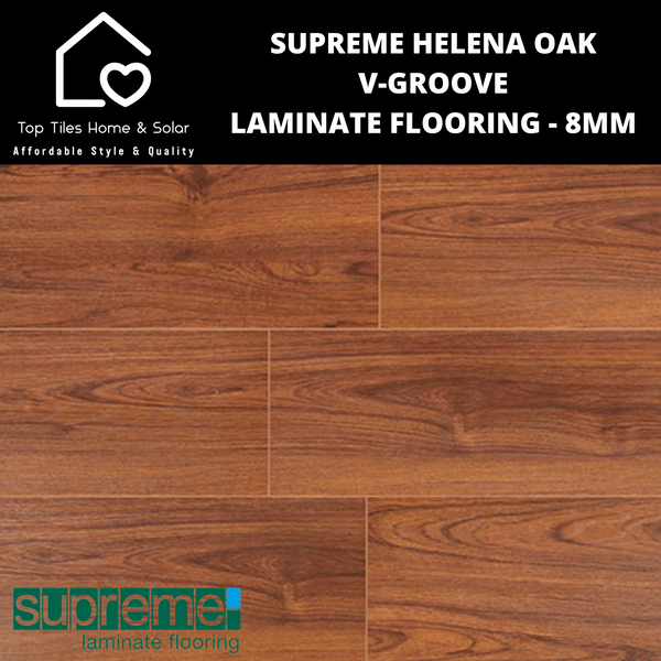 Supreme Helena Oak V-Groove Laminate Flooring - 8mm