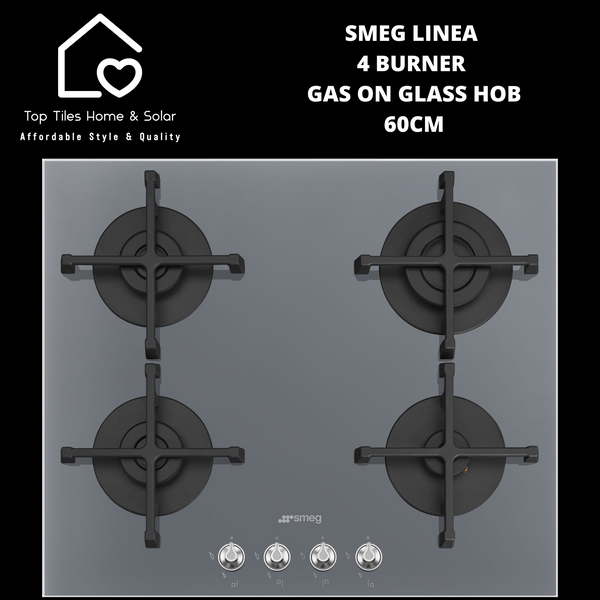 Smeg Linea 4 Burner Gas on Glass Hob - 60cm