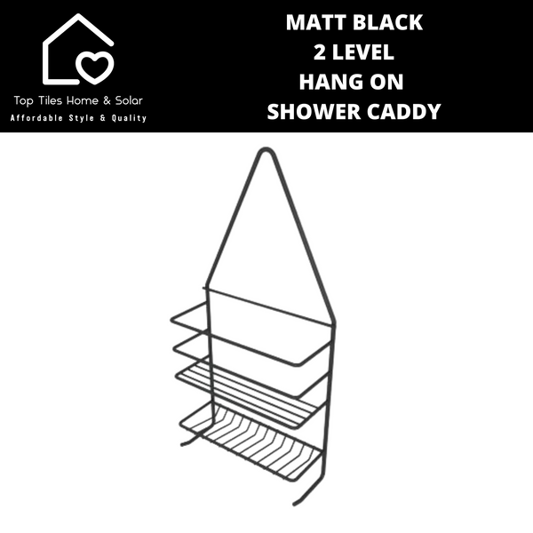 Matt Black 2 Level Hang On Shower Caddy