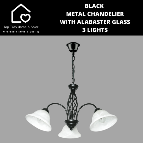 Black Metal Chandelier Chandelier - 3 Lights