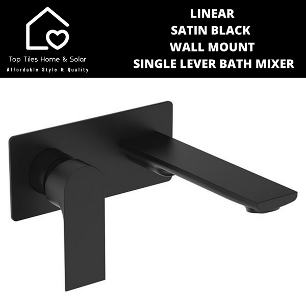 Linear Satin Black  Wall Mount Single Lever Bath Mixer