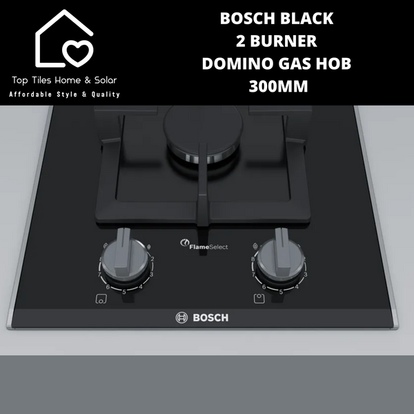 Bosch Series 6 - Black 2 Burner Domino Gas Hob - 300mm