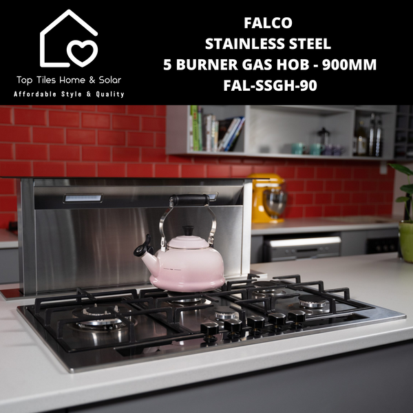 Falco Stainless Steel 5 Burner Gas Hob - 900mm FAL-SSGH-90