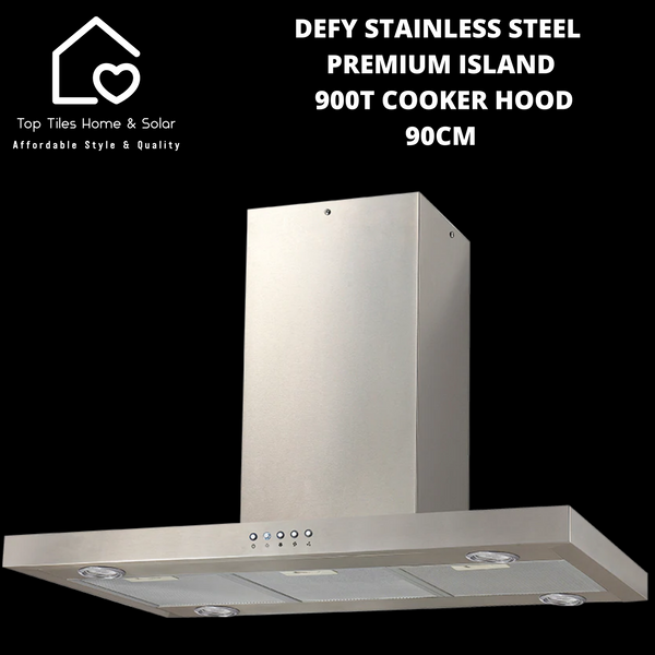 Defy Stainless Steel Premium Island 900T Cooker Hood - 90cm DCH322