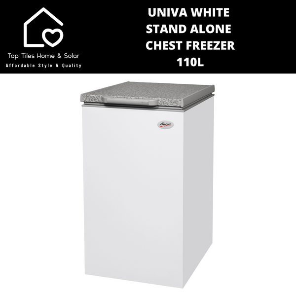 Univa White Stand Alone Chest Freezer - 110L