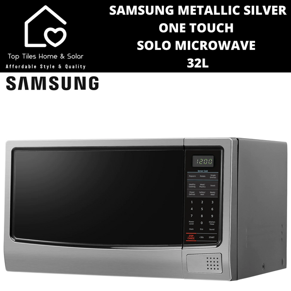 Samsung Metallic Silver One Touch Solo Microwave - 32L