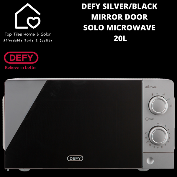 Defy Silver Mirror Door Solo Microwave - 20L DMO381