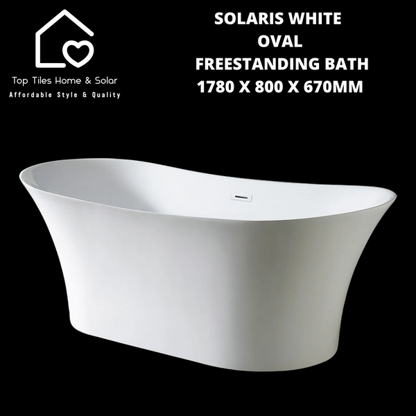 Solaris White Oval Freestanding Bath - 1780 x 800 x 670mm