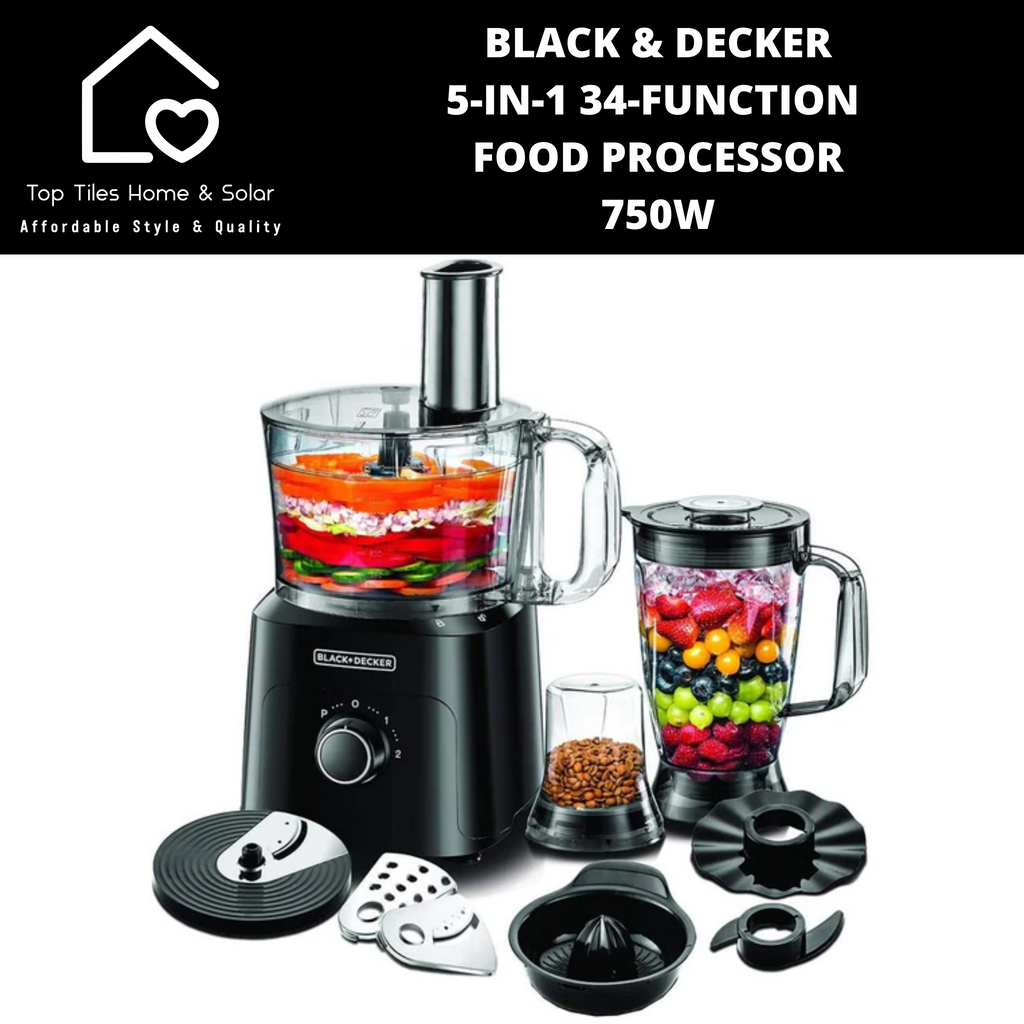 Black Decker 5 In 1 34 Function Food Processor 750W Top