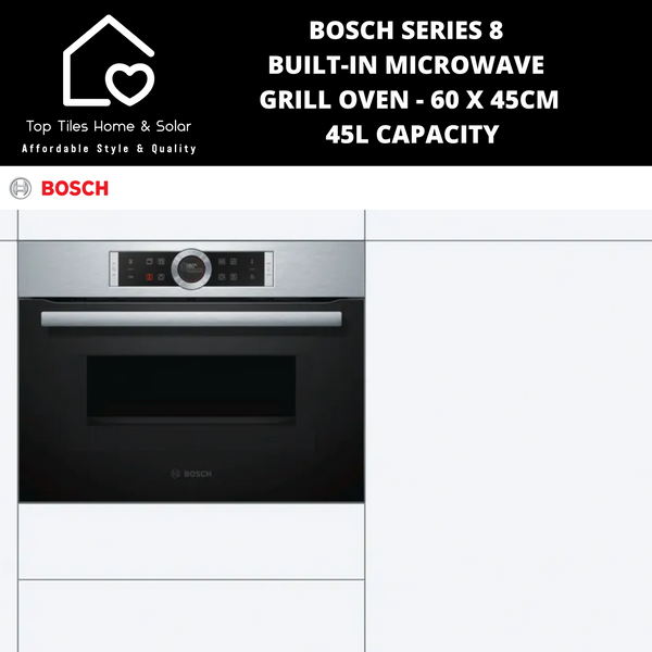 Bosch Series 8 - Built-in Microwave Grill Oven - 60 x 45cm - 45L CAPACITY