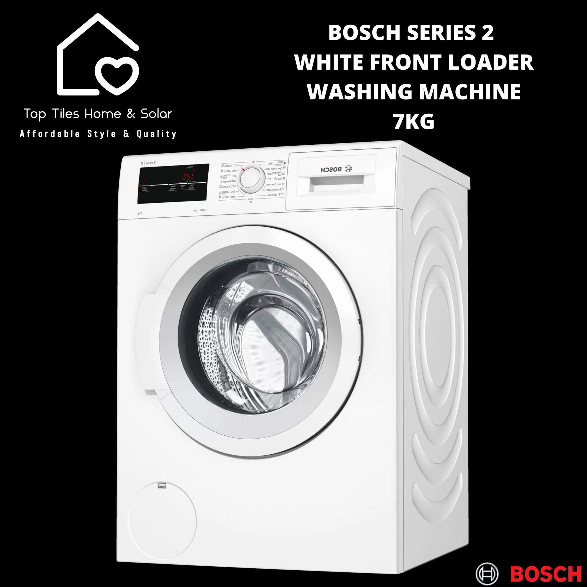 Bosch Series 2 White Front Loader Washing Machine 7kg Top