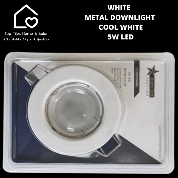 White Metal Downlight Cool White - 5W LED