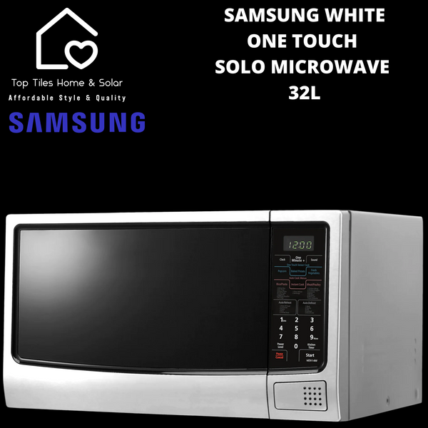 Samsung White One Touch Solo Microwave - 32L