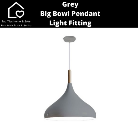 Grey Big Bowl Pendant Light Fitting