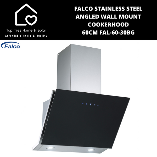 Falco Stainless Steel Angled Wall Mount Cookerhood - 60cm FAL-60-30BG