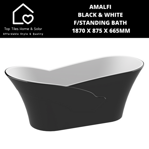 Amalfi Black & White F/Standing Bath 1730 x 770 x 710mm