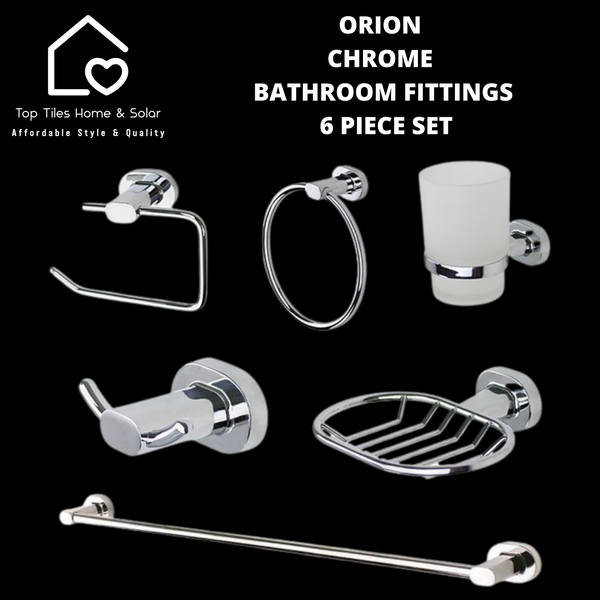 Orion Chrome Bathroom Fittings - 6 Piece Set