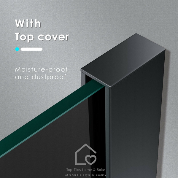 Black Striped Corner Entry Shower Cubicle - 900x900x1850mm