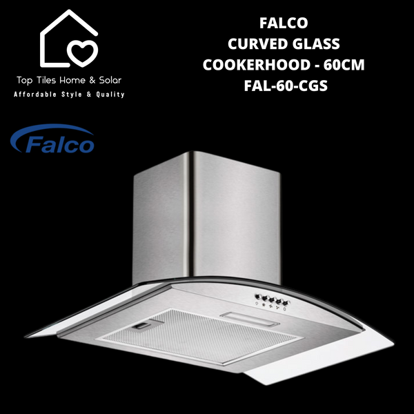 Falco Curved Glass Cookerhood - 60cm FAL-60-CGS