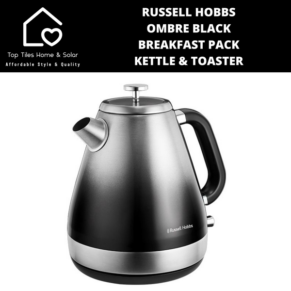 Russell Hobbs Ombre Black Breakfast Pack - Kettle & Toaster