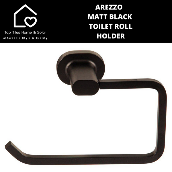 Arezzo Matt Black Toilet Roll Holder