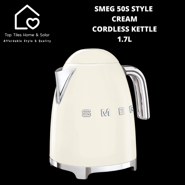 Smeg 50s Style Cream Cordless Kettle - 1.7L