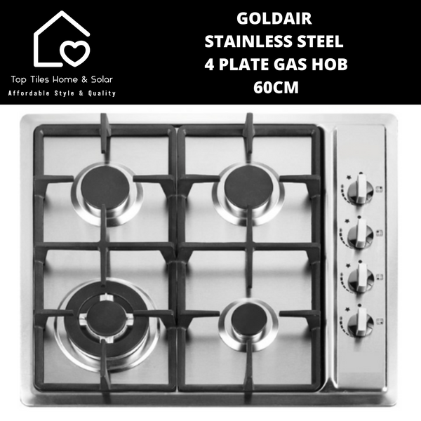 Goldair Stainless Steel 4 Plate Gas Hob - 60cm