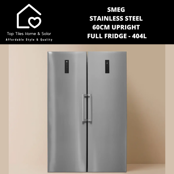 Smeg Stainless Steel 60cm Upright Full Fridge - 404L