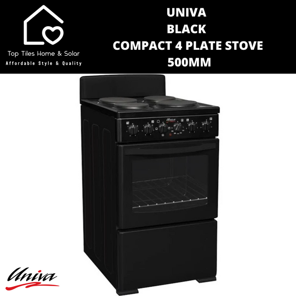 Univa Black Compact 4 Plate Stove - 500mm