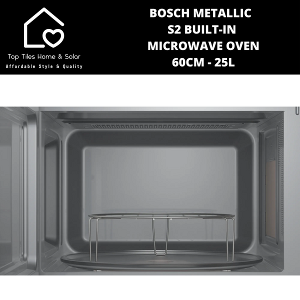 Bosch Serie 2 - Metallic Built-in Microwave - 60cm - 25L