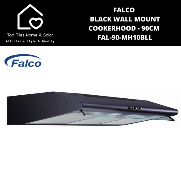 Falco Black Wall Mount Cookerhood - 90cm FAL-90-MH10BLL