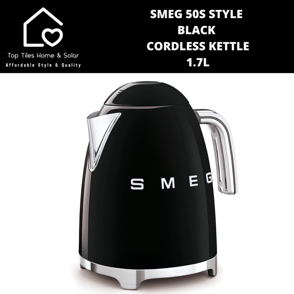 Smeg 50s Style Black Cordless Kettle - 1.7L