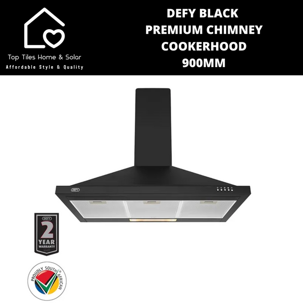 Defy Black Premium Chimney Cookerhood- 900mm DCH313