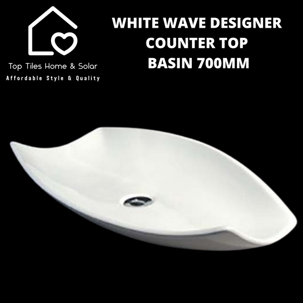 White Wave Designer Counter Top Basin 700mm